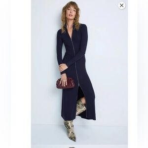 Modern Citizen Janne Ribbed Two-Way Zip Sweater Dress, Size: M